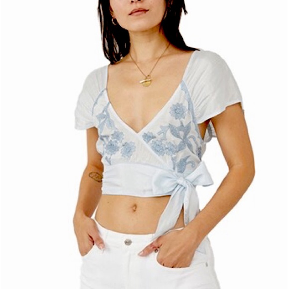 Free People Sahara Embroidered Blouse